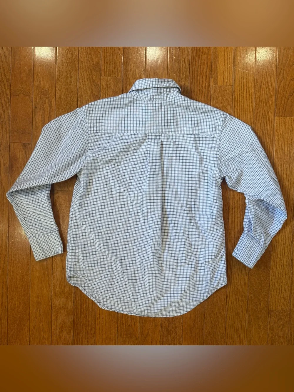 Ralph Lauren Boys 8 Small Plaid Button Down Shirt Long Sleeve Flesh Pony Preppy